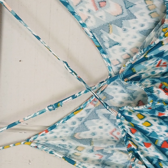 Old Navy NWT Maxi Shift Cami Strap Patterned Unique Printed Long Dress Large - Picture 9 of 10